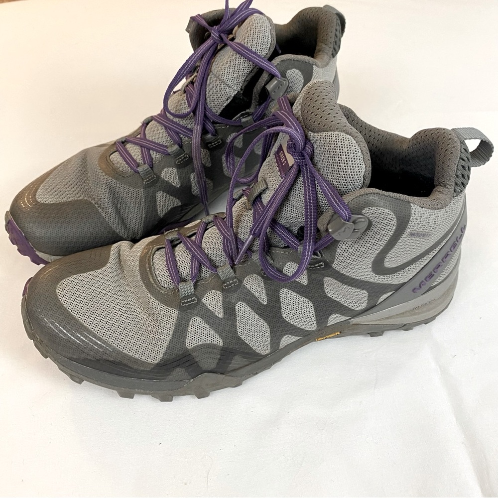 Merrell Women's Siren 3 WP Charcoal J033900 Gray and Purple Hiking Shoes 9.5